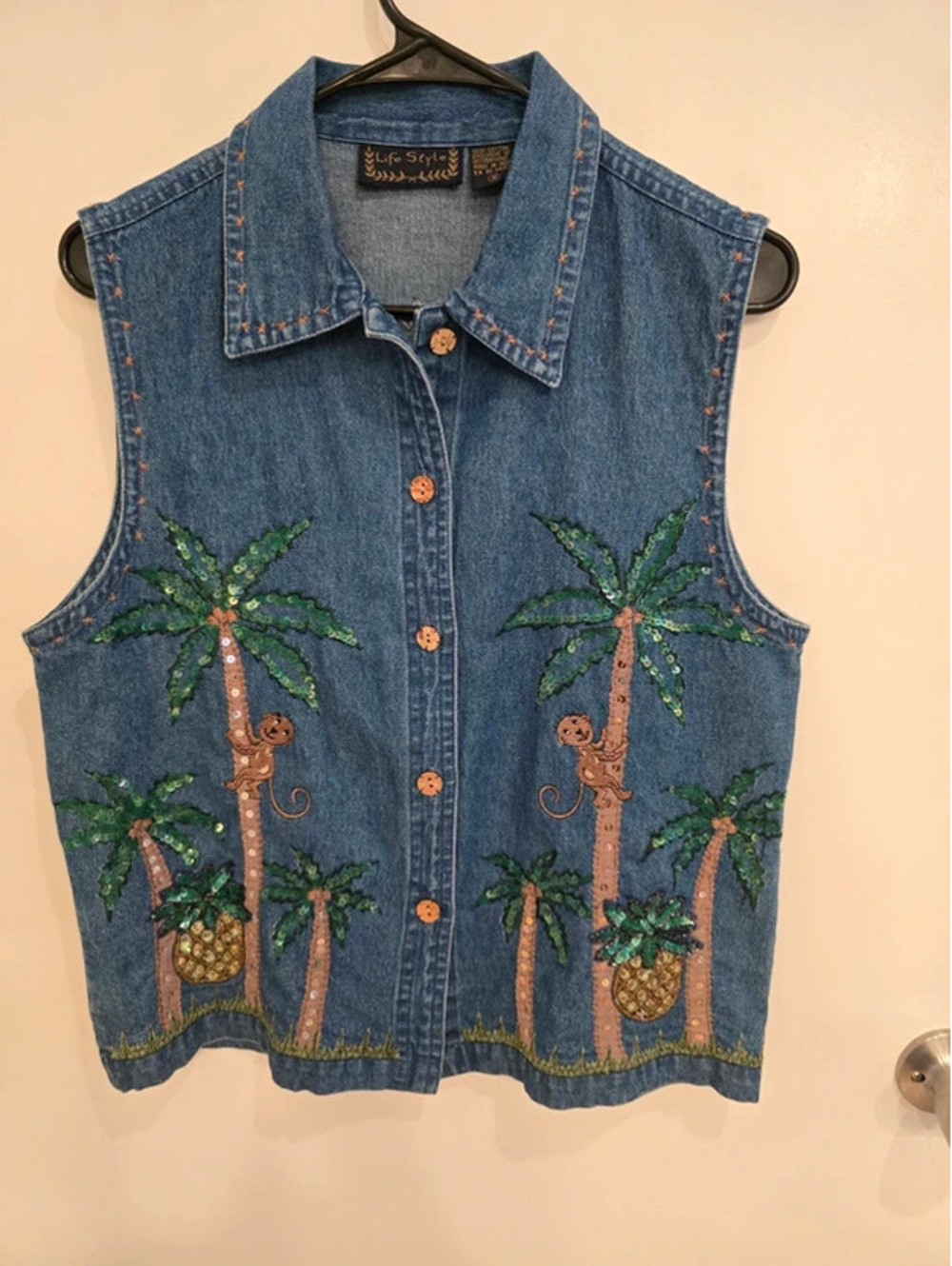 Denim and sequin shirt
